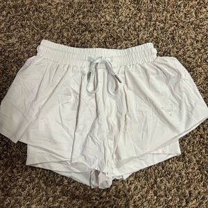 SHEIN White Women's Athletic Skort Shorts with Drawstring